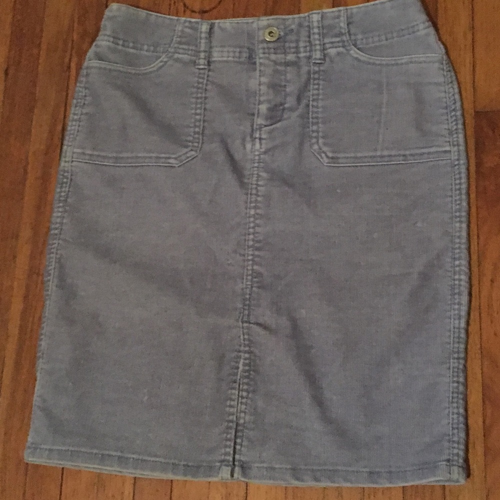 Express blue corduroy split front skirt size 3/4
